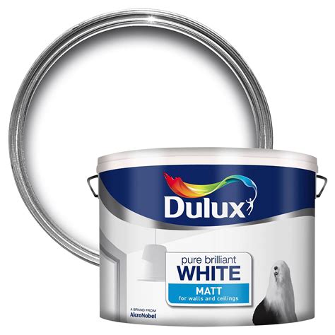 dulux matt emulsion paint pure brilliant white 10ltr
